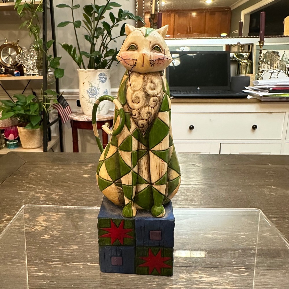 Vintage Jim Shore Felicity Cat 7" Resin Figurine 2003 Heartwood Creek